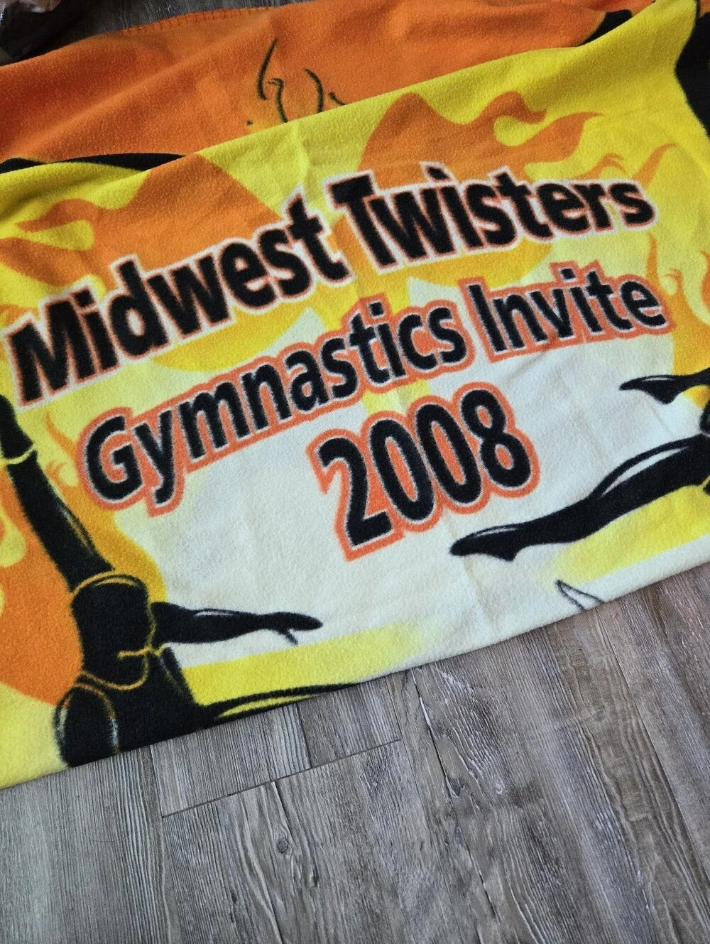 Midwest Twisters Gymnastics Invite 2008 Fleece Blanket - Yellow Orange Black